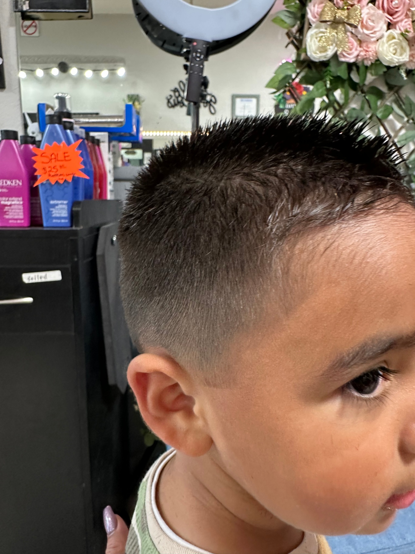 Kid's spiky cut with high skin fade